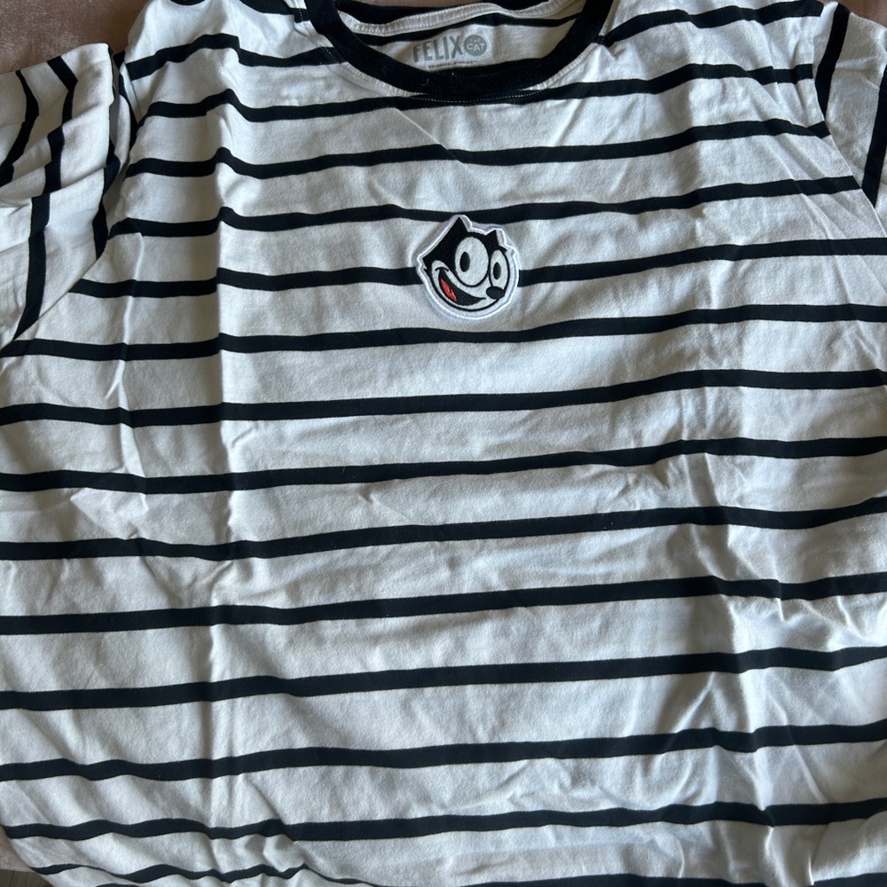 Felix the cat striped shirt  - Black and White